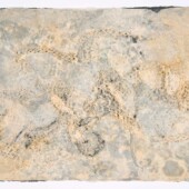 Mixed media art piece made from paper and mesh