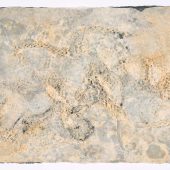 Mixed media art piece made from paper and mesh