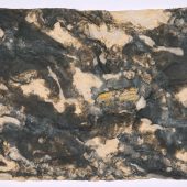 A 2D art piece made from paper and detritus