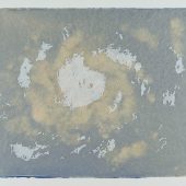 A drawing with layers of handmade paper and pulp