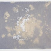A drawing with layers of handmade paper and pulp