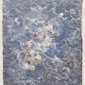 A 2D art piece made of cotton abaca and flax fibers