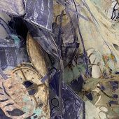 Wall art made from handmade paper and mylar