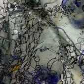 A mixed media art sculpture made with netting.