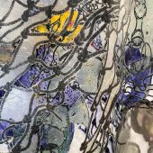 An art piece made from handmade paper and pulp