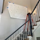 A template for artwork hanging in a stairwell