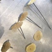 Hanging pins, cast resin and steel