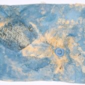 <em>Johnson’s Bayou 19</em> art piece made from handmade paper and mesh