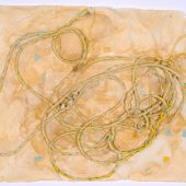 <em>Johnson’s Bayou 3</em> An art piece made from handmade paper and rope