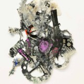 <em>Pandemic Reef 8-2021</em><br>
28 ½ x22” Sculpture made from paper using overbeaten abaca, hemp, and flax