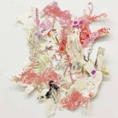 <em>Pandemic Reef 9-2021</em><br>
301/2 x 24” Art piece made from handmade paper using abaca, hemp and flax