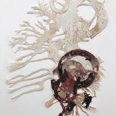 <em>The New Living Reef #4 2020</em><br>
30 ½” x 21”<br>
Framed: 37 ¼H x 28 1/2” W An art piece made from kozo, gampi, and abaca