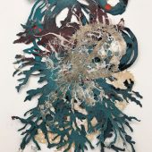 <em>The New Living Reef #5 2020</em><br>
31 x 21”<br>
Framed: 36H x 26W” An picture made from kozo, gampi, and abaca