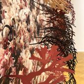 Detail Close up of a 3D mixed media art piece