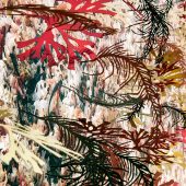 Detail A multi-colored 3D mixed media art piece