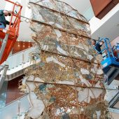 Back of work as it is taken to the wall