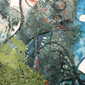 Section of a paper and mylar art sculpture