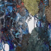 A section of a paper and mylar art sculpture