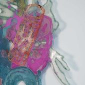 A handmade art sculpture made from paper and mylar
