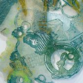 A section of a mixed media art sculpture