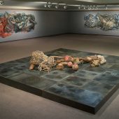 Mixed media art sculptures made with netting