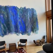 A mixed media art sculpture made from Handmade paper, Mylar and acrylic