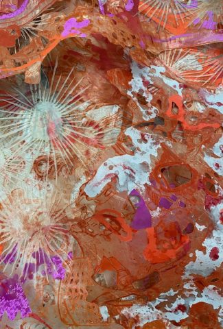 Love Loss <br/>Serenity Close up photo of Joan Hall's Love, Loss, Serenity 2023 3D art piece.